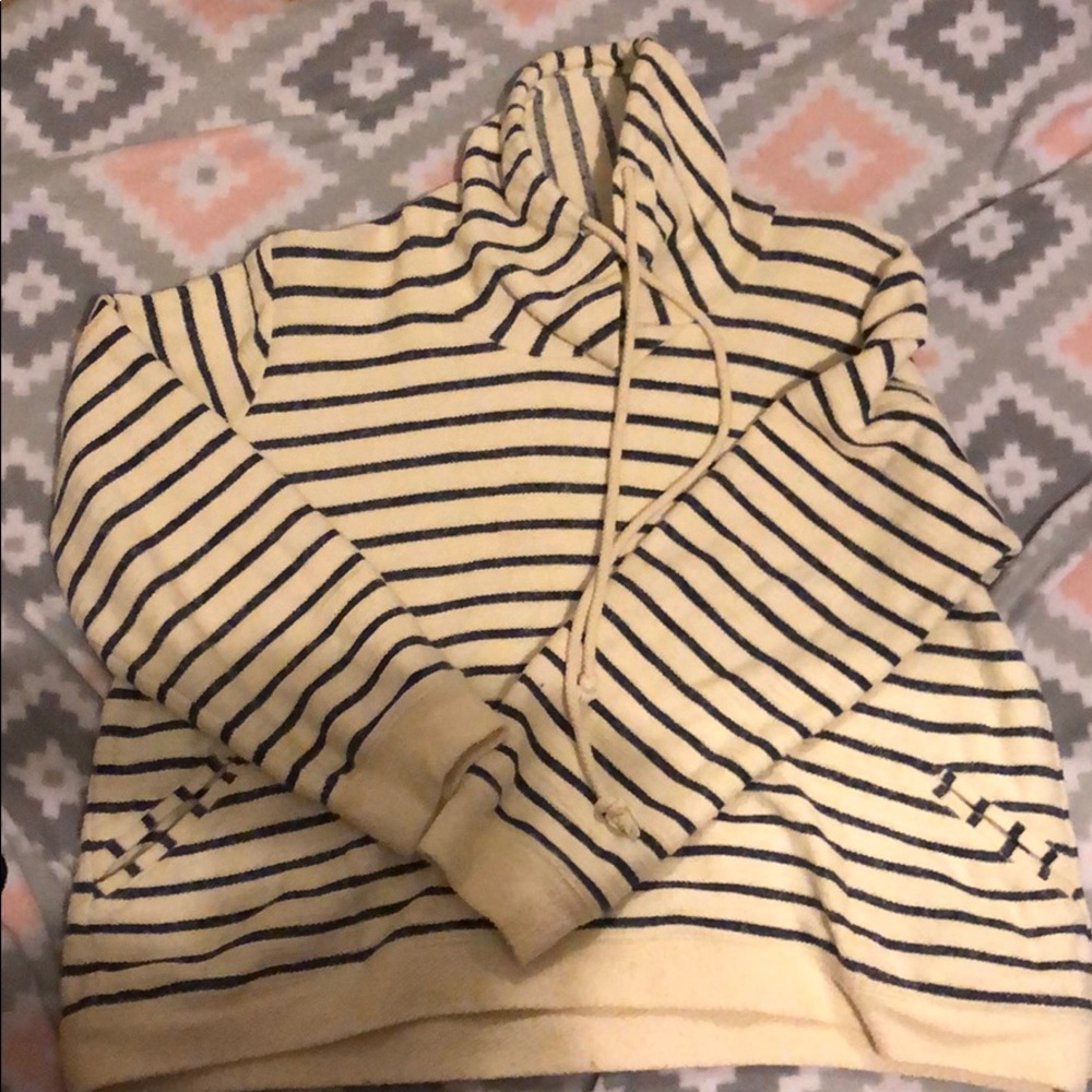 White and blue striped jacket
